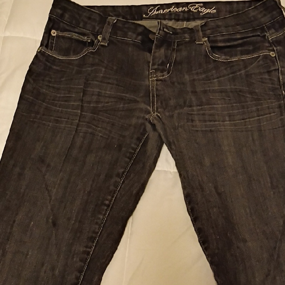 American Eagle Outfitters Women's Dark Black Skinny Jeans